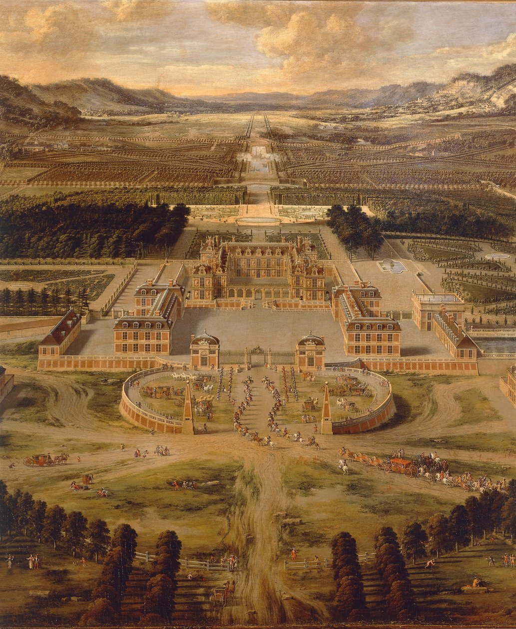 Zicht op het Paleis van Versailles en zijn tuinen door Pierre Patel door Pierre Patel