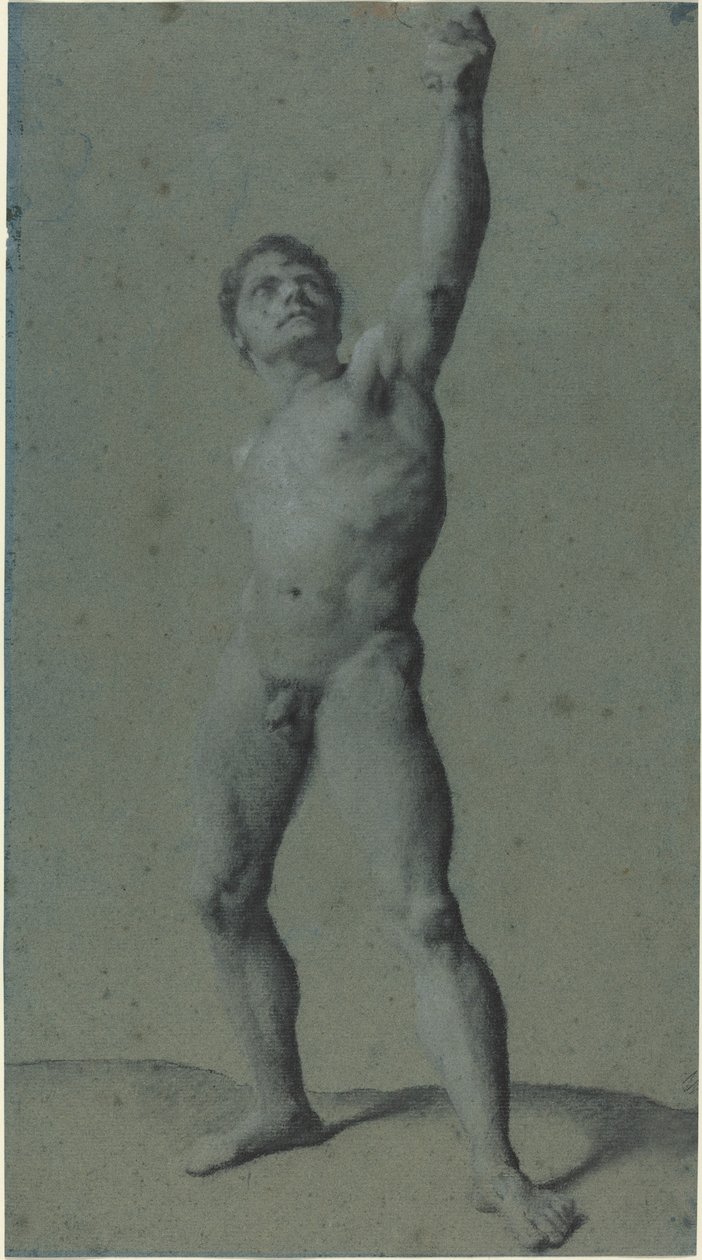 Studie van een mannelijk naakt door Pierre Paul Prud