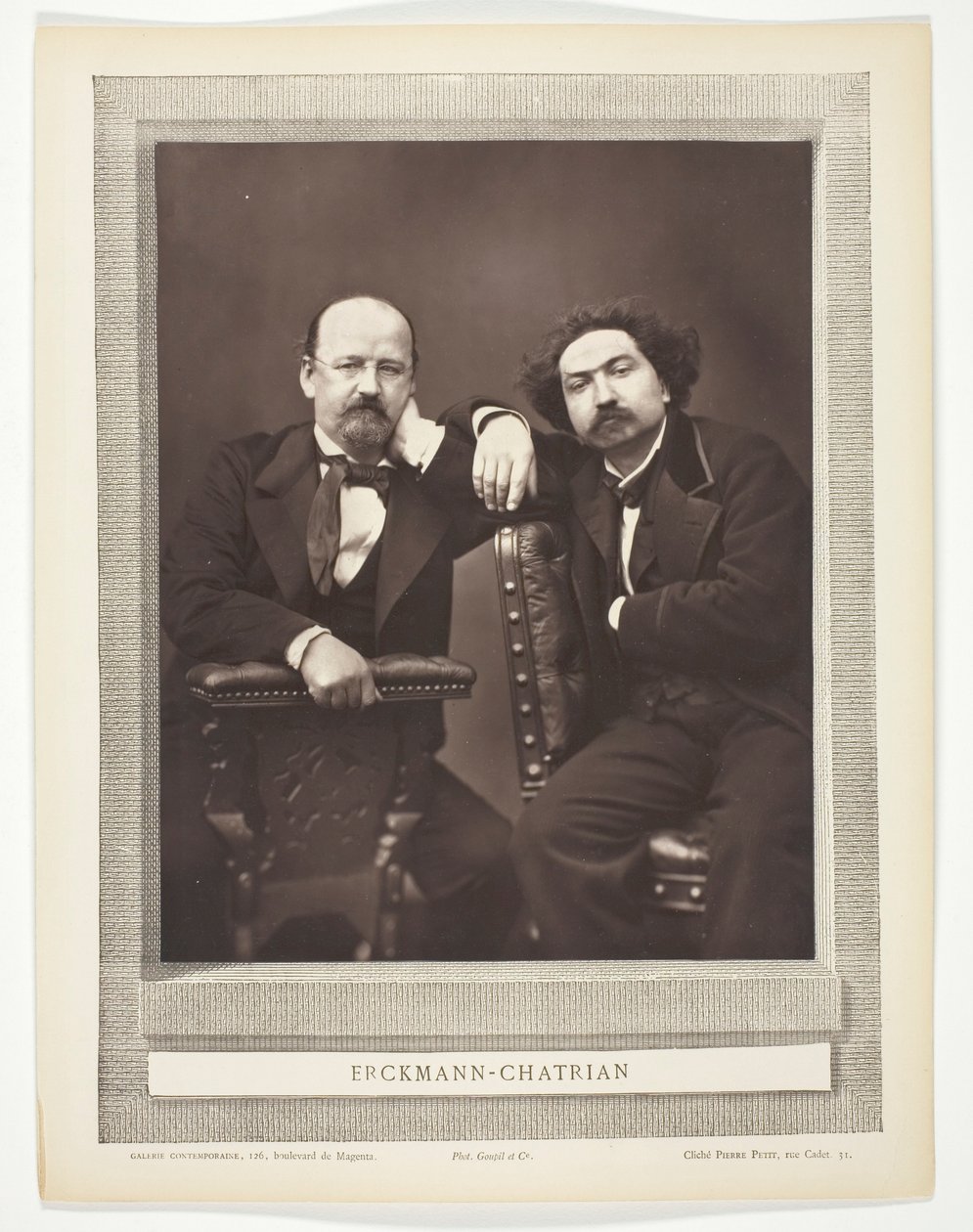 Émile Erckmann (Frans schrijver, 1822-1899) en Alexandre Chatrian (Frans schrijver, 1826-1890) door Pierre Petit