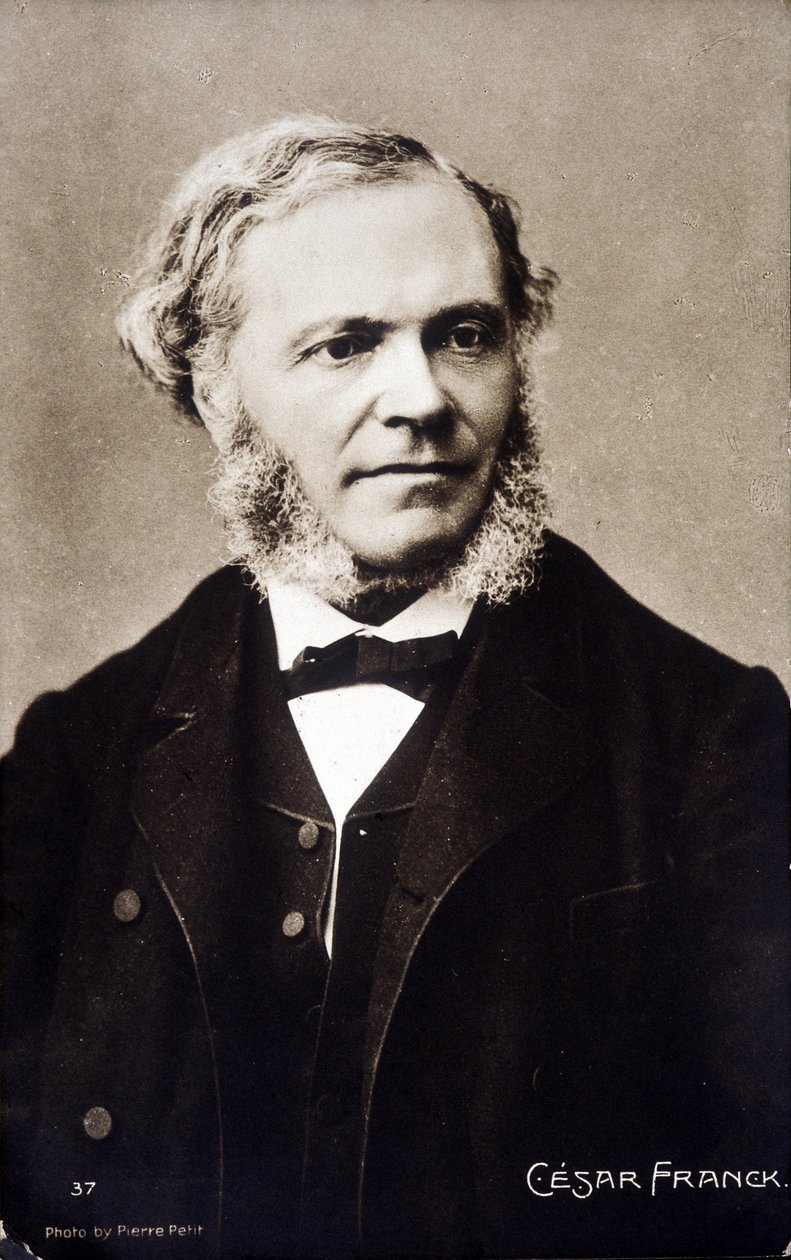 Portret van César Franck, Franse componist en organist van Belgische afkomst (1822-1890) door Pierre Petit