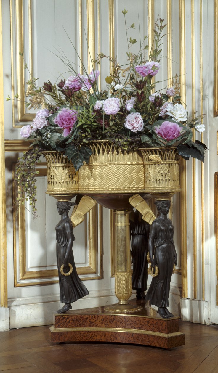 Jardinière met vier manden in goudbrons rond 1807 door Pierre Philippe (attr. to) Thomire