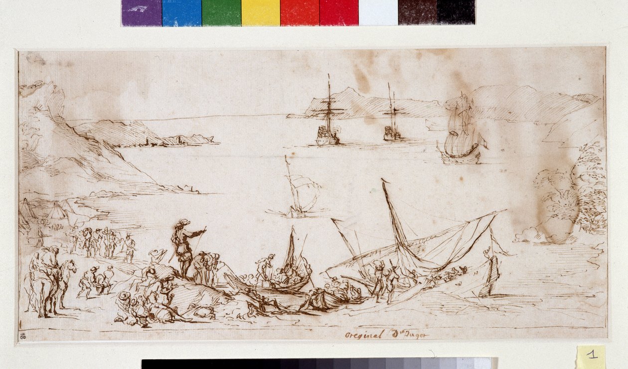 Inscheping van troepen in de baai van de Ciotat door Pierre Puget