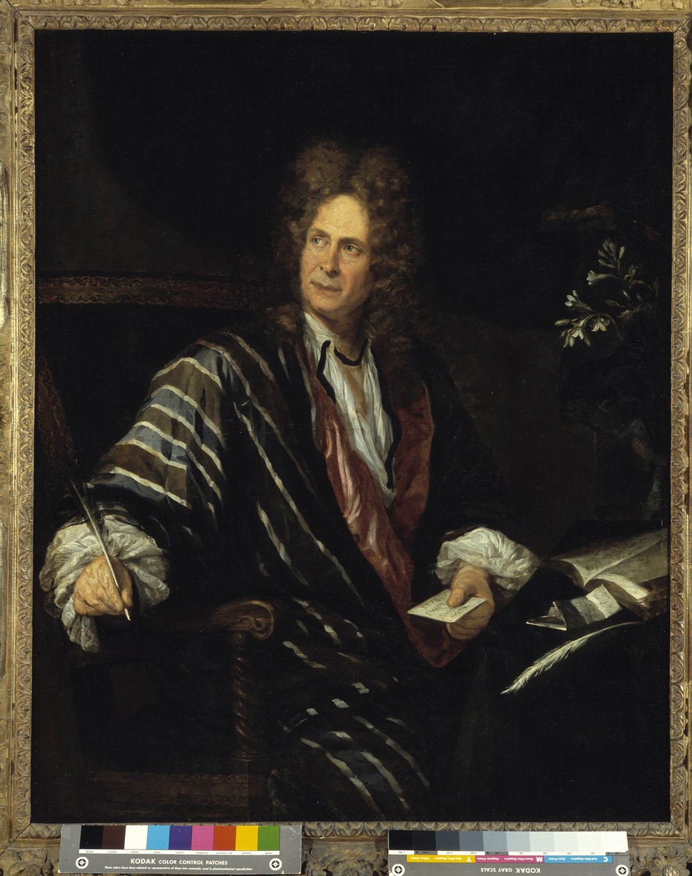Man zittend of portret van man in zijden kleding door Pierre Puget