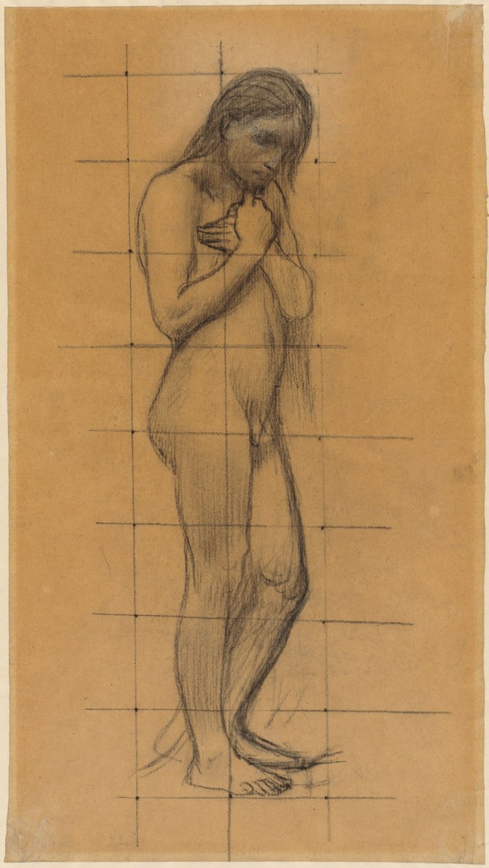 Stehender männlicher Akt door Pierre Puvis de Chavannes
