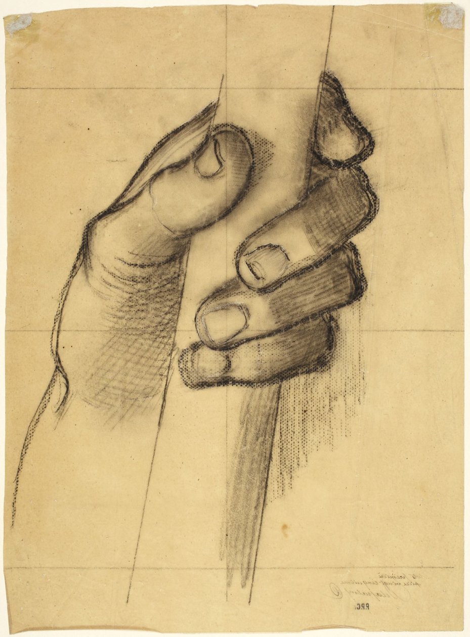 Cartoon van een hand die een stok vasthoudt door Pierre Puvis de Chavannes