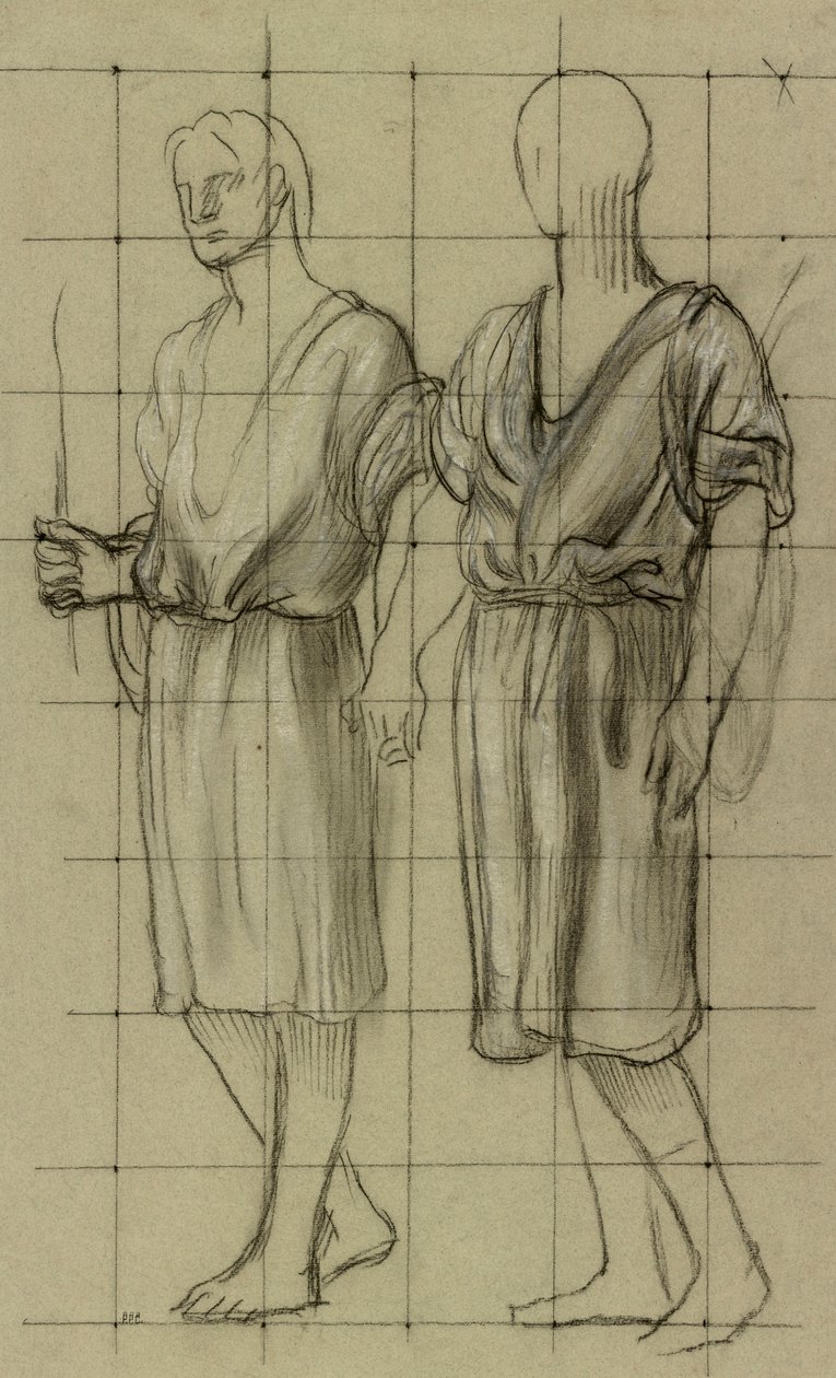 Studie van twee staande figuren door Pierre Puvis de Chavannes