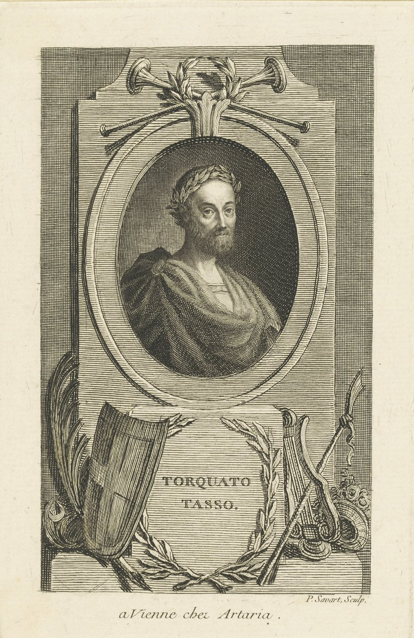 Portret van Torquato Tasso 1544-1595, ca 1770 door Pierre Savart