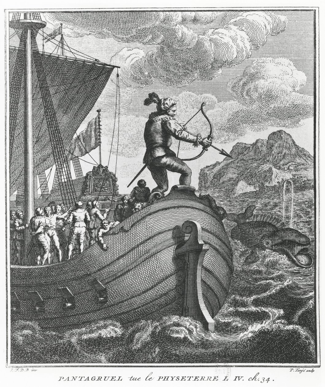 Pantagruel doodt Physeter, illustratie uit 