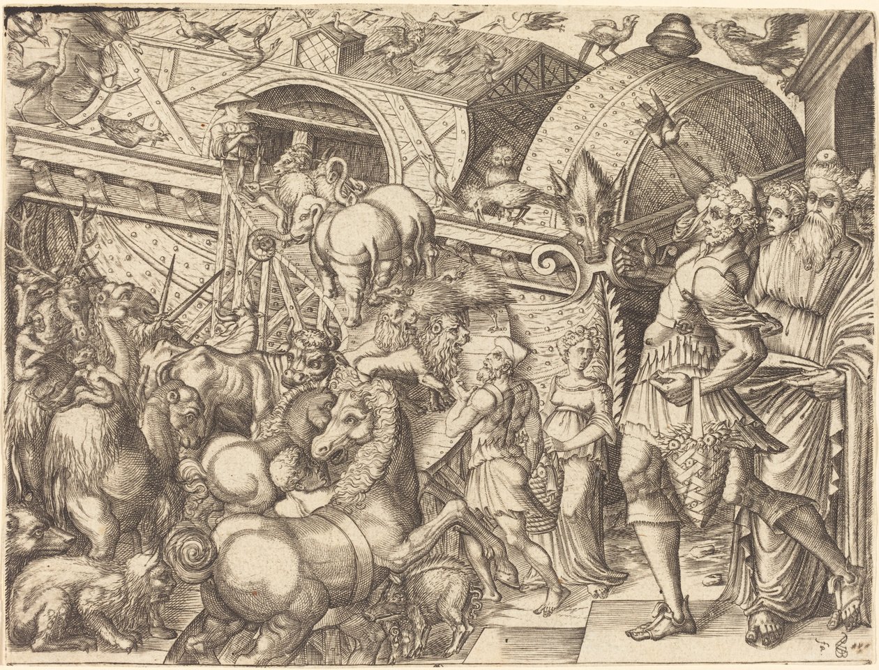 De ark van Noach door Pierre Woeiriot