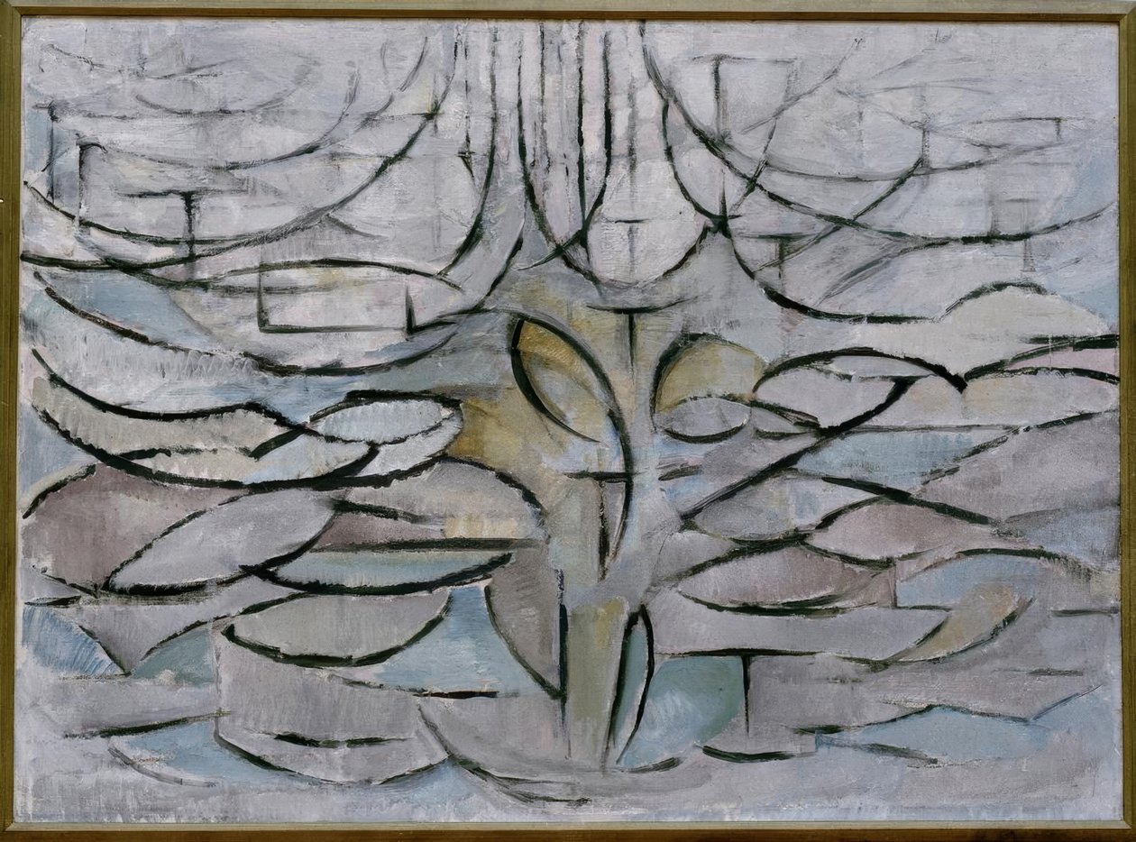 Bloeiende appelboom door Piet Mondrian