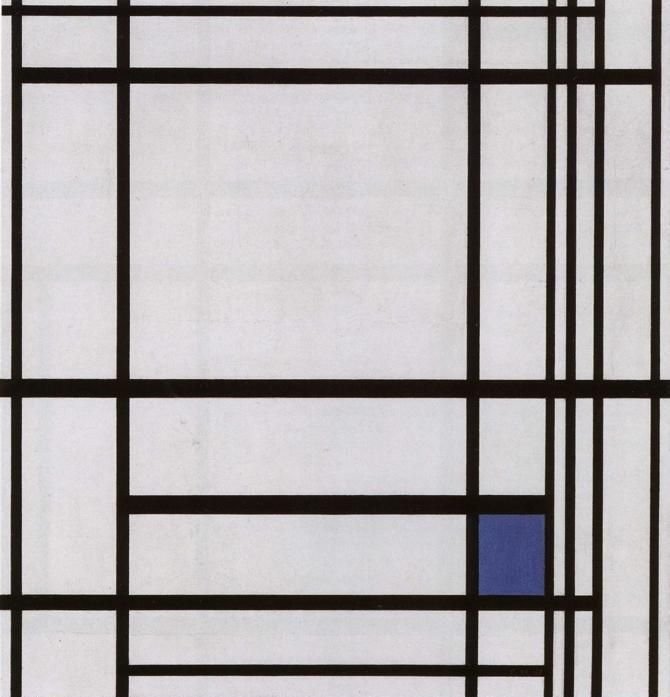 Compositie met Blauw door Piet Mondrian
