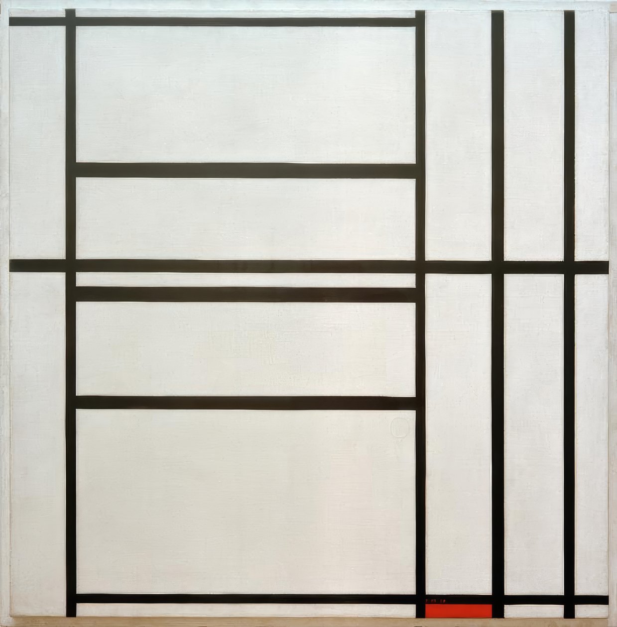 Compositie No. 1, met Grijs en Rood / Compositie met Rood door Piet Mondrian
