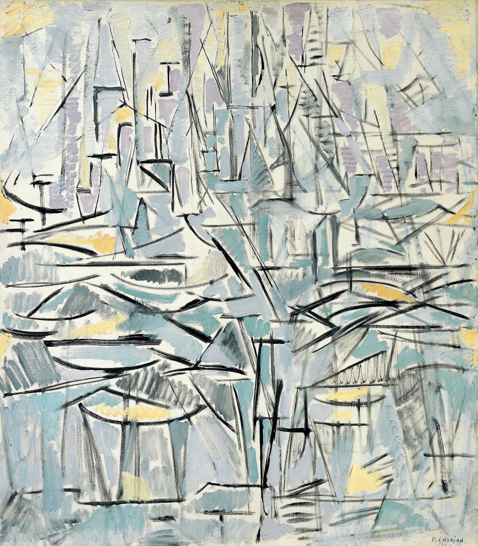 Compositie No. XVI door Piet Mondrian