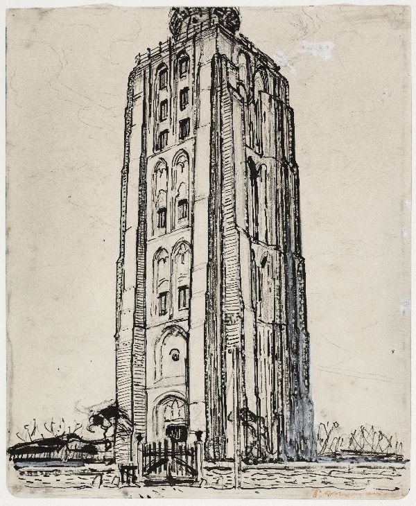 Vuurtoren bij Westkapelle door Piet Mondrian