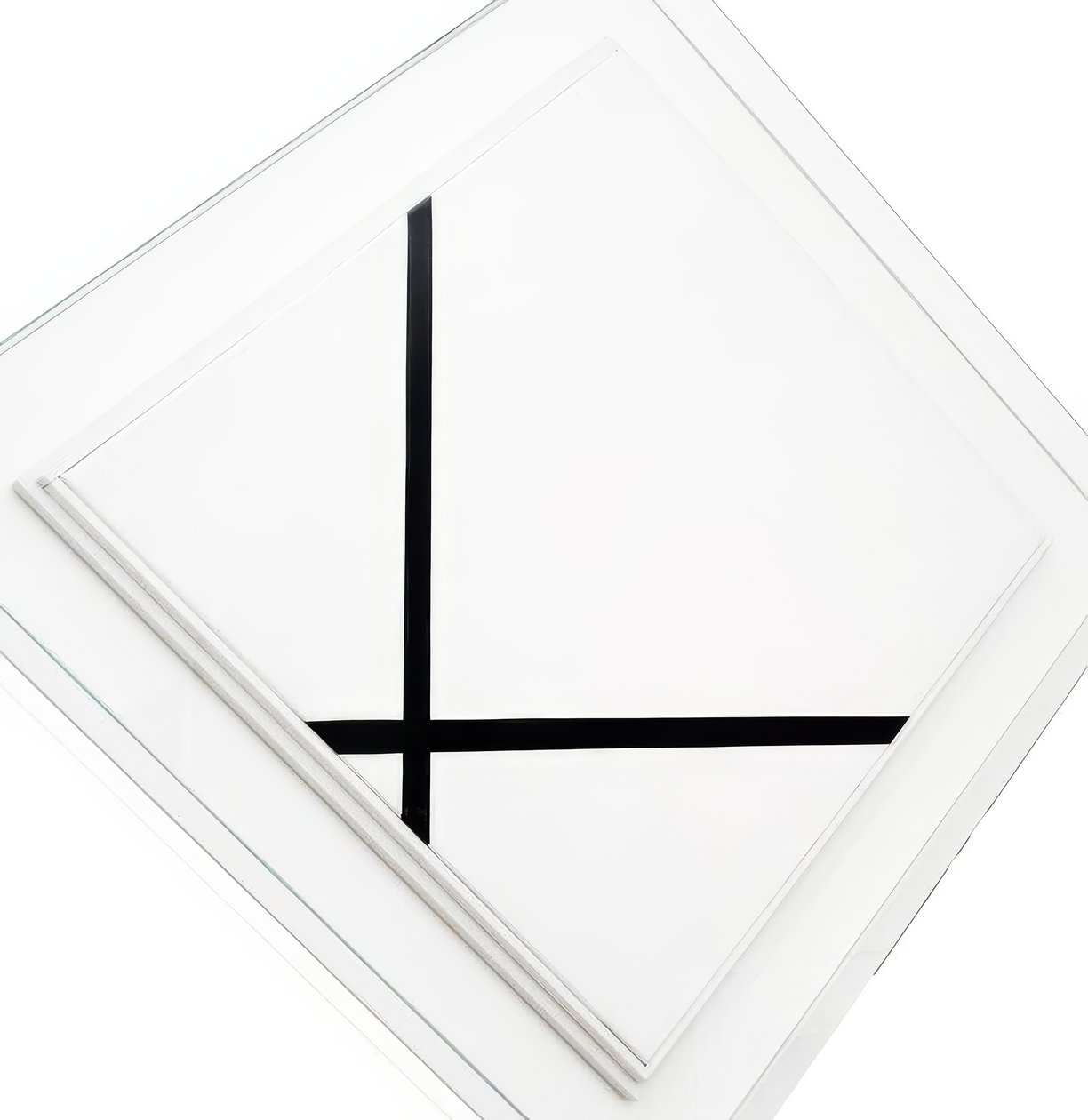 Lozenge compositie met twee lijnen door Piet Mondrian