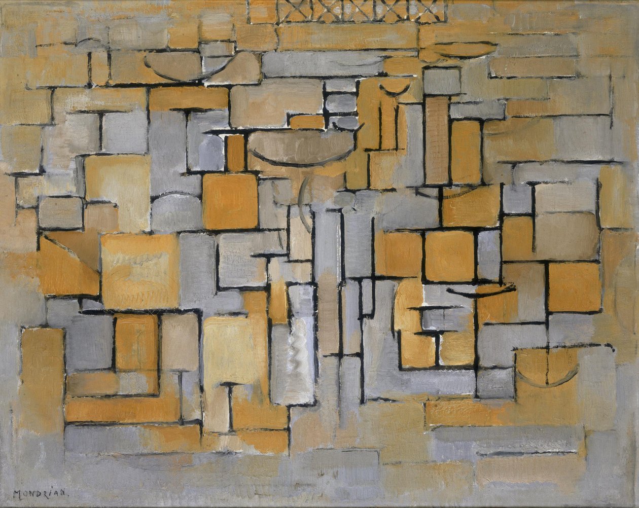 Schilderij nr. II Compositie nr. XV Compositie 4, 1913 door Piet Mondrian