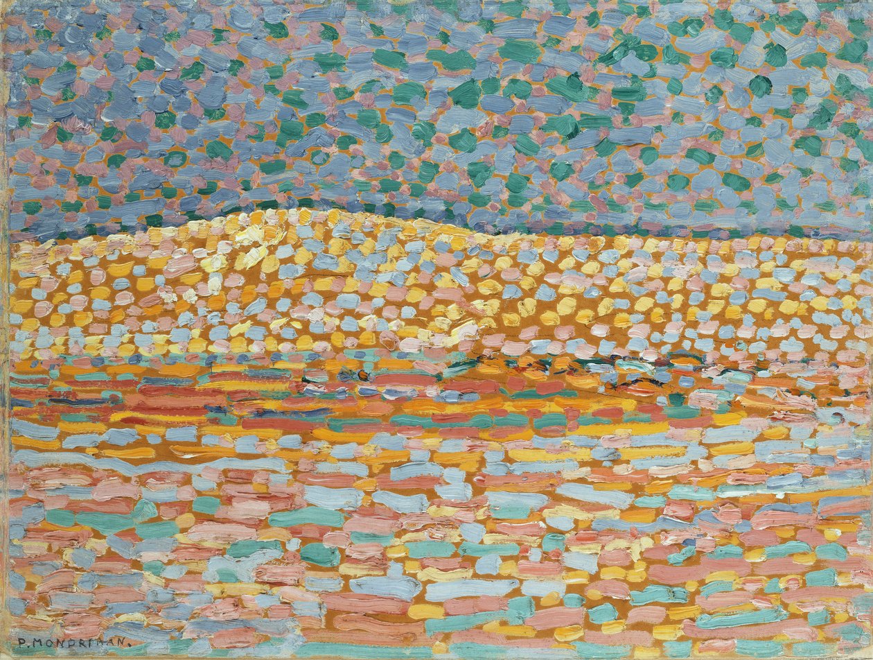 Pointillistische Duinstudie, Kam aan de Linkerkant door Piet Mondrian