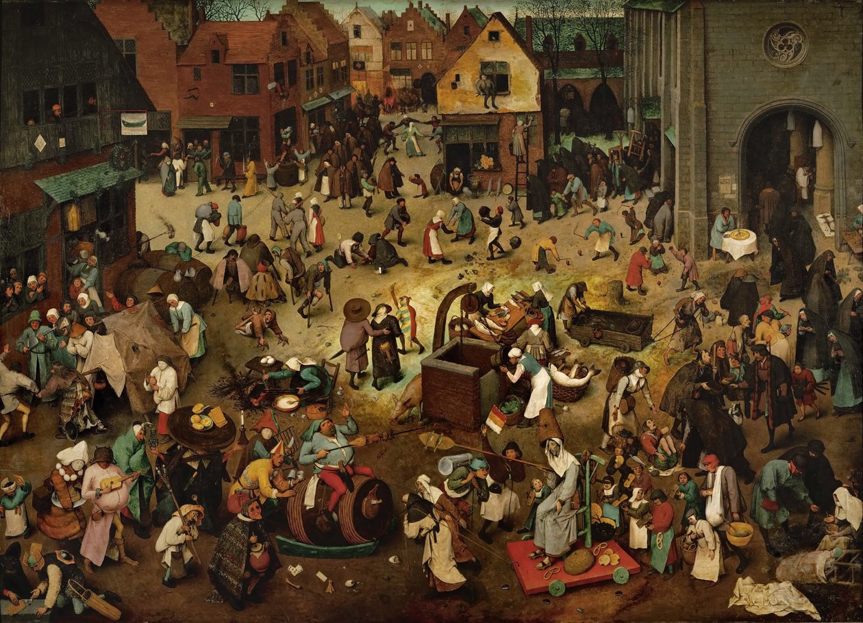 Gevecht tussen Carnaval en Vasten, 1559 door Pieter Bruegel the Elder