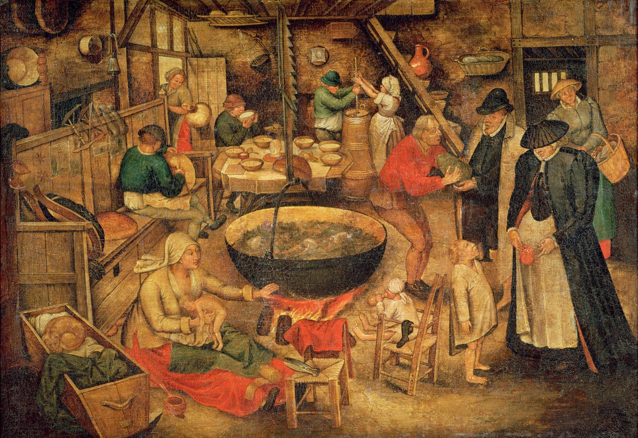 Interieur van een Boerderij door Pieter Bruegel the Elder