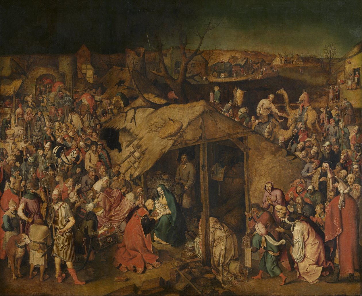 Aanbidding door de koningen door Pieter Brueghel the Younger