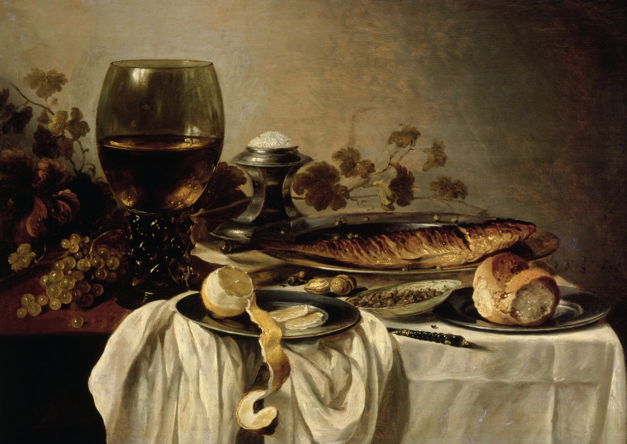 Ontbijt, 1646 door Pieter Claesz