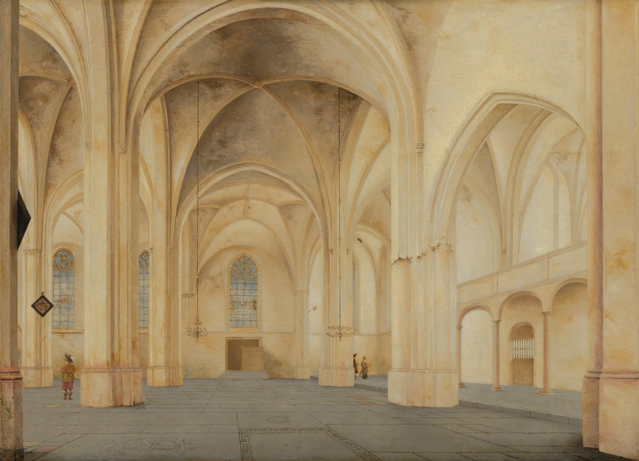 Het interieur van de Cunerakerk in Rhenen door Pieter Janszoon Saenredam