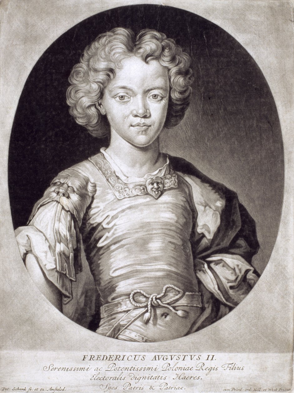 Augustus III (1696-1763) Koning van Polen als kind door Pieter Schenk