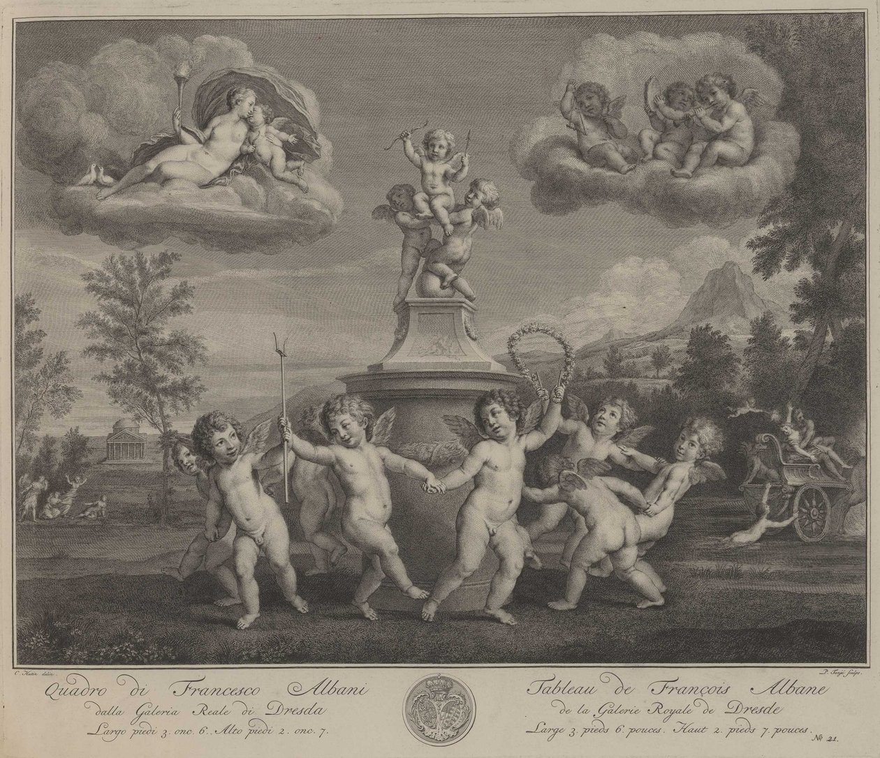 Amorettendans door Pieter Tanjé nach Francesco Albani