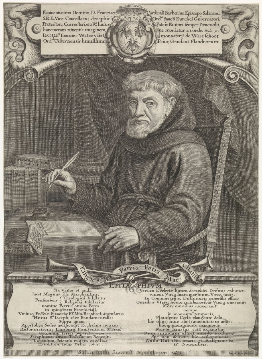 Portret van Pierre Marchant gegraveerd door Pieter de Jode II door Pieter de Jode II