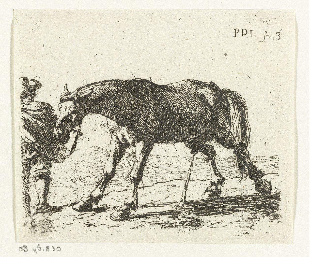 Plassend paard door Pieter van Laer