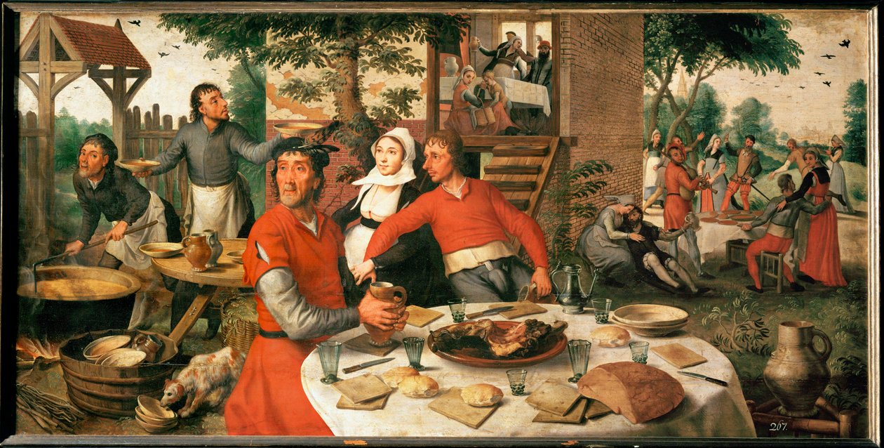 Boerenfeest ... (olieverf op eikenhout) door Pieter (1507/08-75) Aertsen