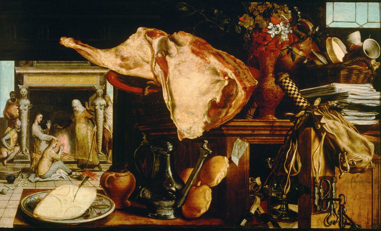 Vanitas en Christus bij Martha en Maria door Pieter Aertsen