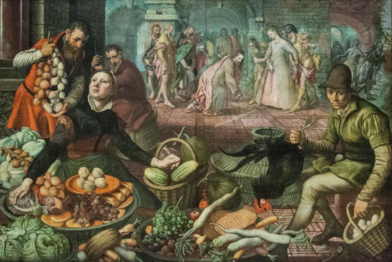 Christus en de overspelige vrouw door Pieter Aertsen