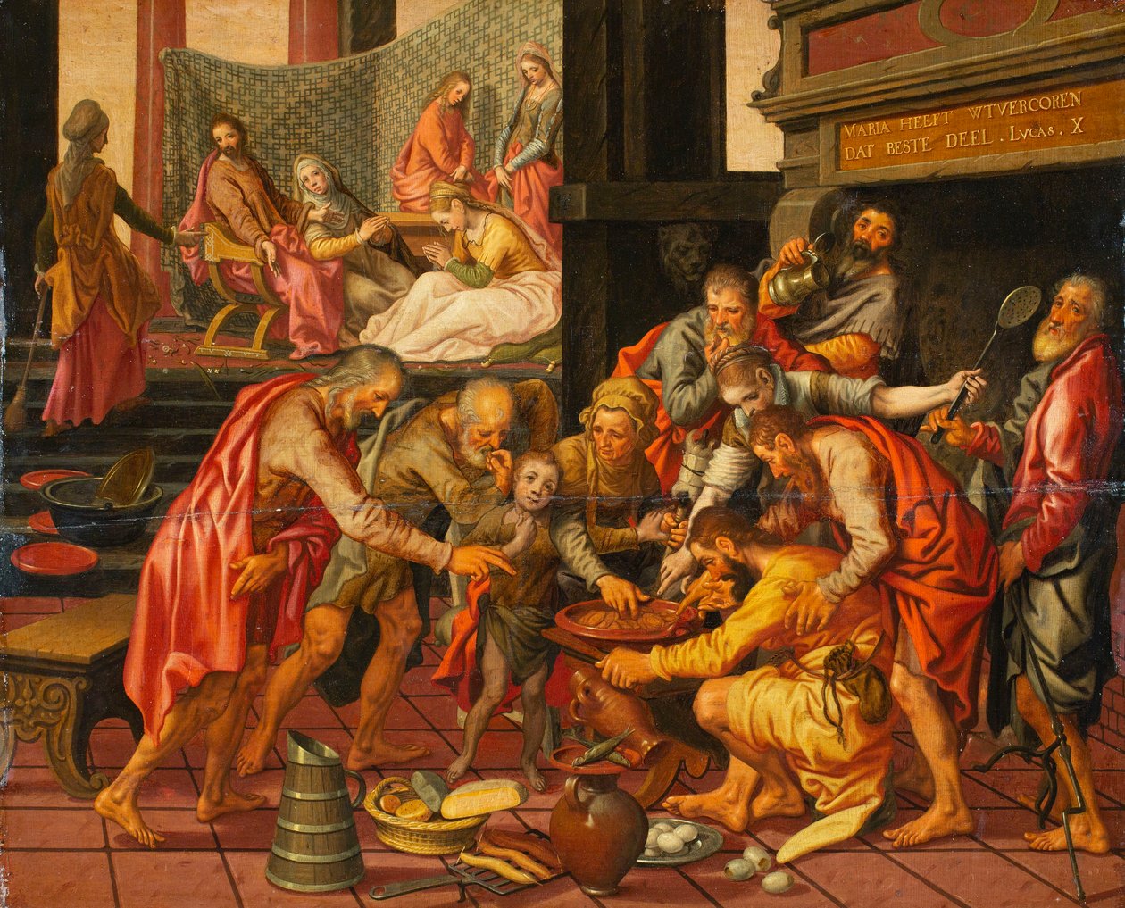 Christus in het huis van Marta en Maria door Pieter Aertsen