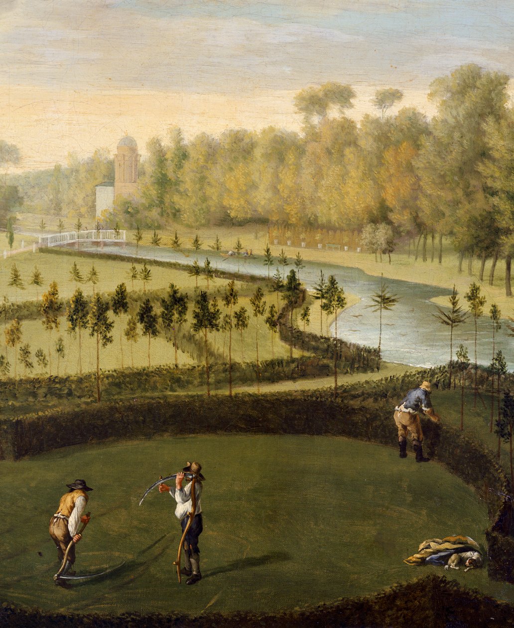 De Tuinen van Chiswick House vanuit het Westen (detail) door Pieter Andreas Rysbrack