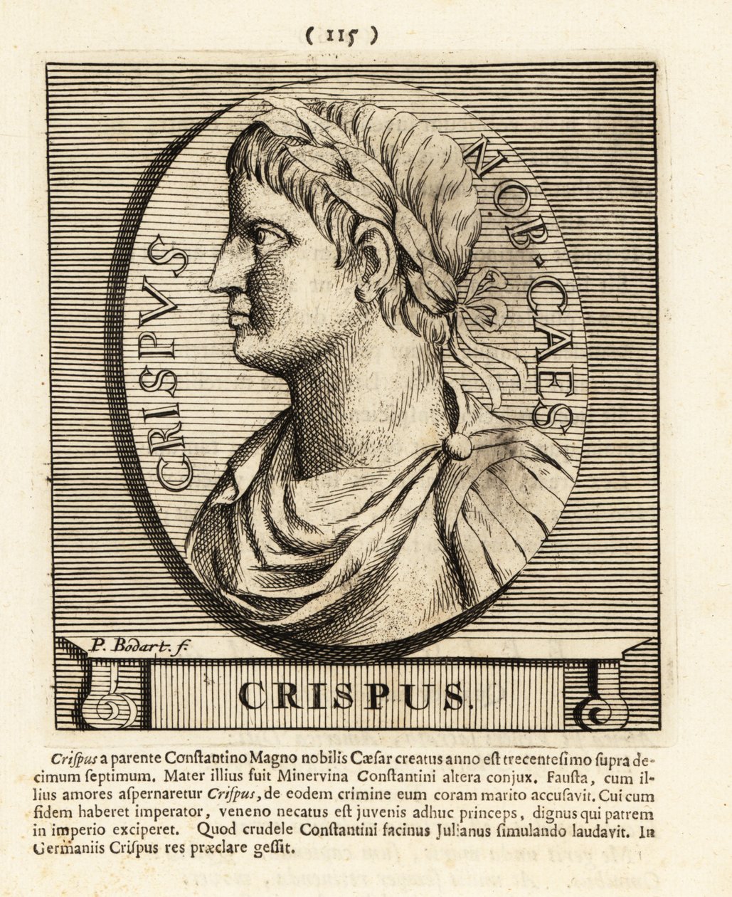 Flavius Julius Crispus, zoon van de Romeinse keizer Constantijn de Grote, 1724 door Pieter Bodart