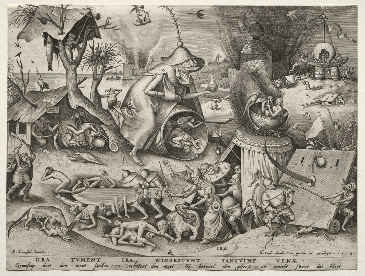 De zeven hoofdzonden: Woede door Pieter Bruegel