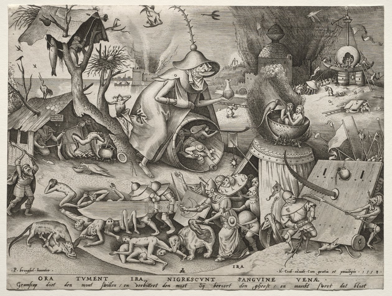 De zeven hoofdzonden: Woede door Pieter Bruegel the Elder