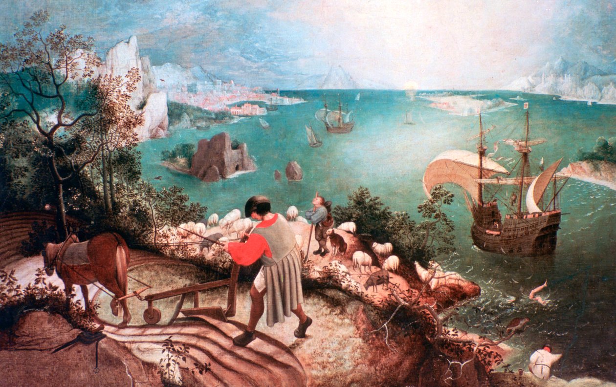 Landschap met de Val van Icarus, ca. 1555 door Pieter Bruegel the Elder