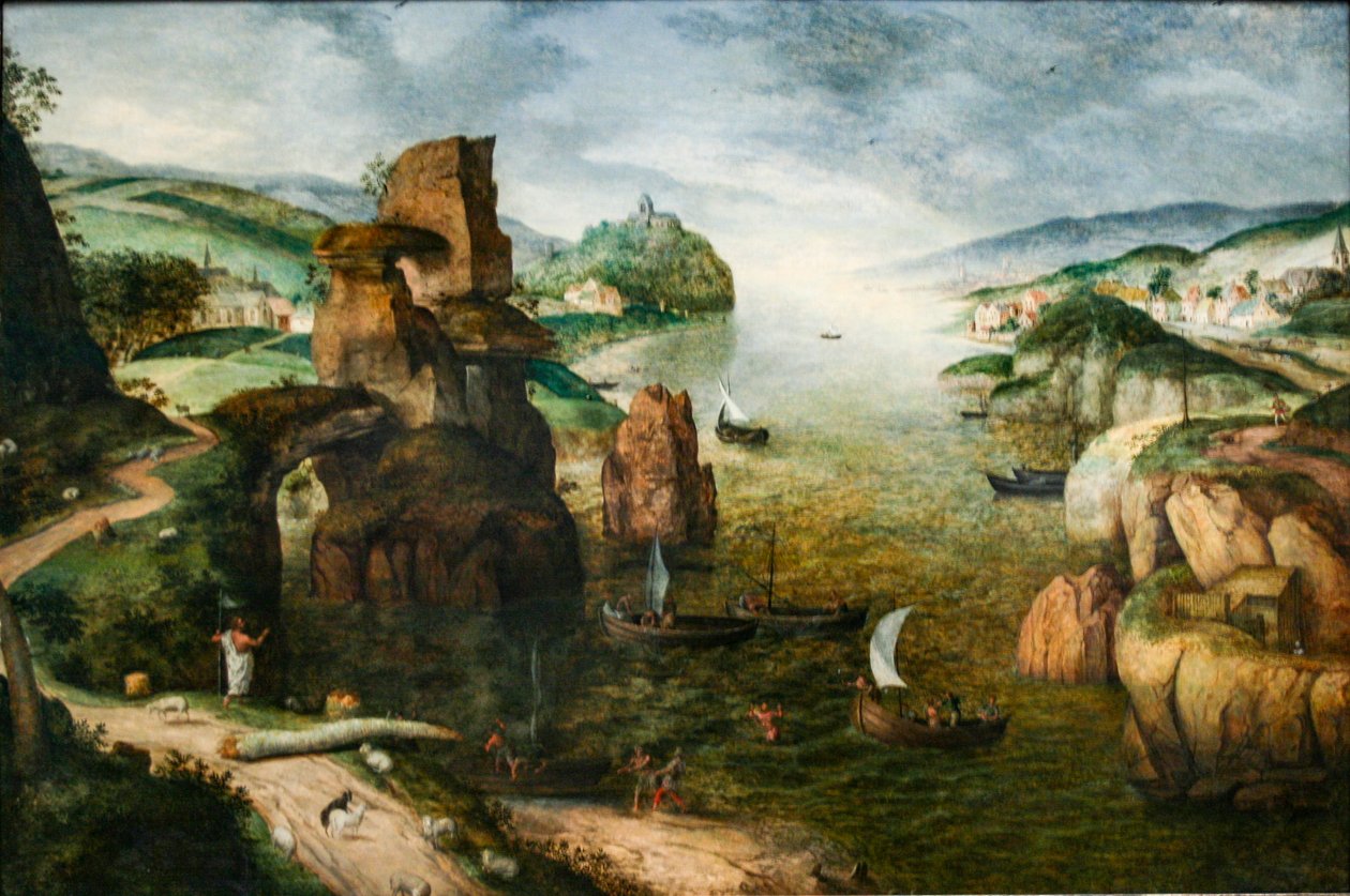 Christus en apostelen bij het Meer van Galilea door Pieter Brueghel the Elder