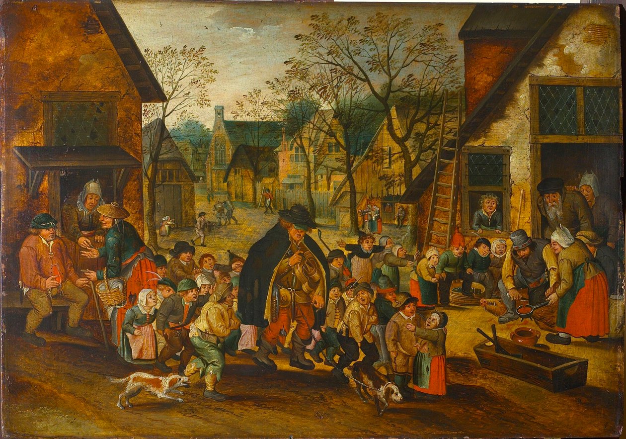 De blinde draailier speler, ca. 1610 door Pieter Brueghel the Younger