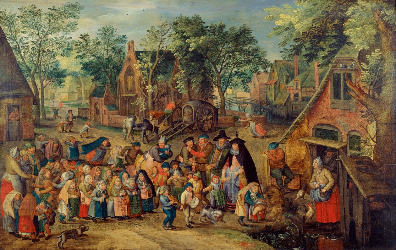 Het Pinksterbruidsspel, ca. 1620 door Pieter Brueghel the Younger