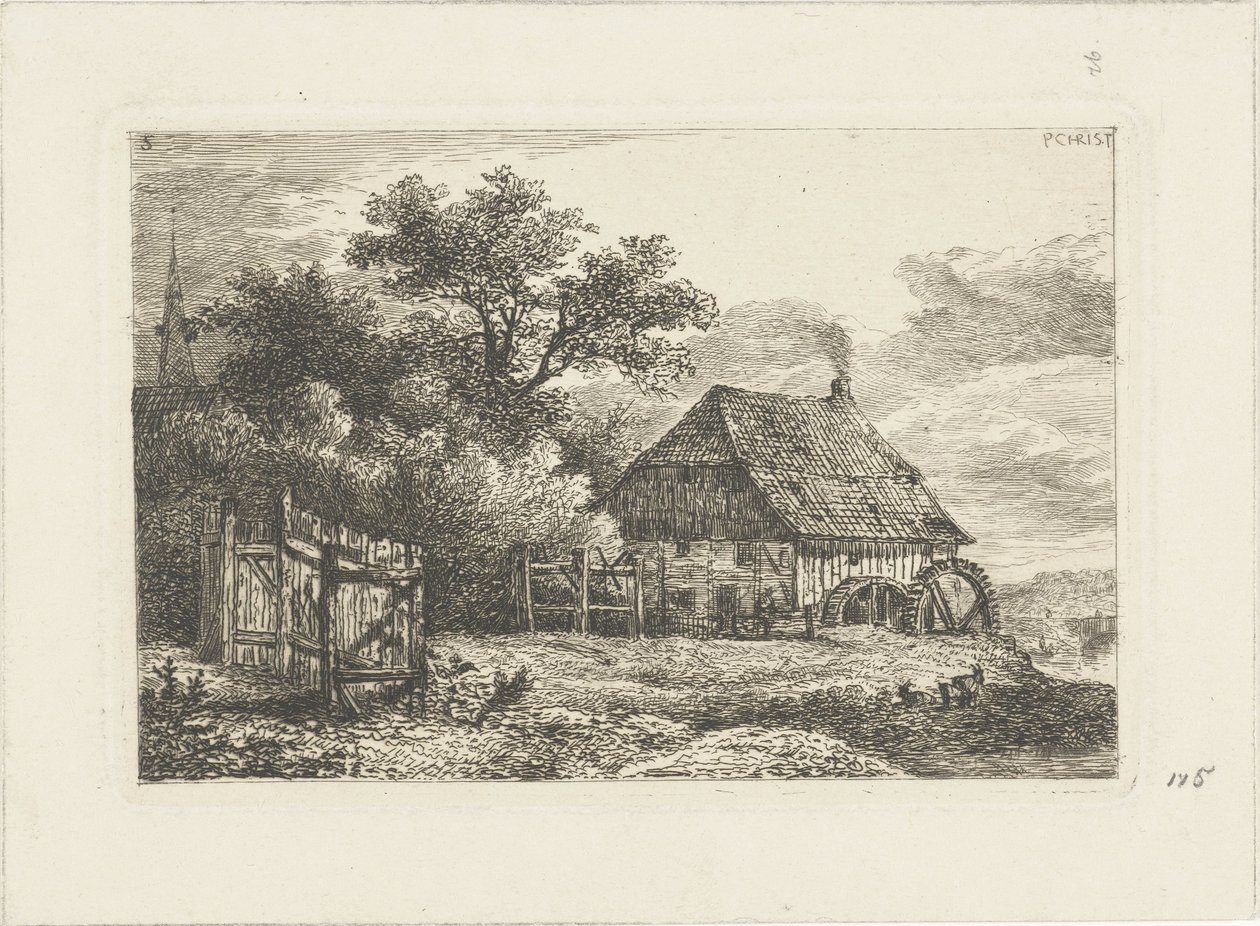 Landschap met watermolen Waterlandschappen door Pieter Casper Christ