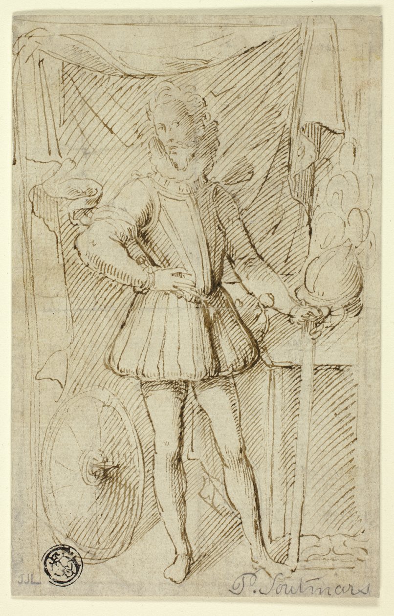 Portret van een edelman in harnas door Pieter Claesz. Soutman