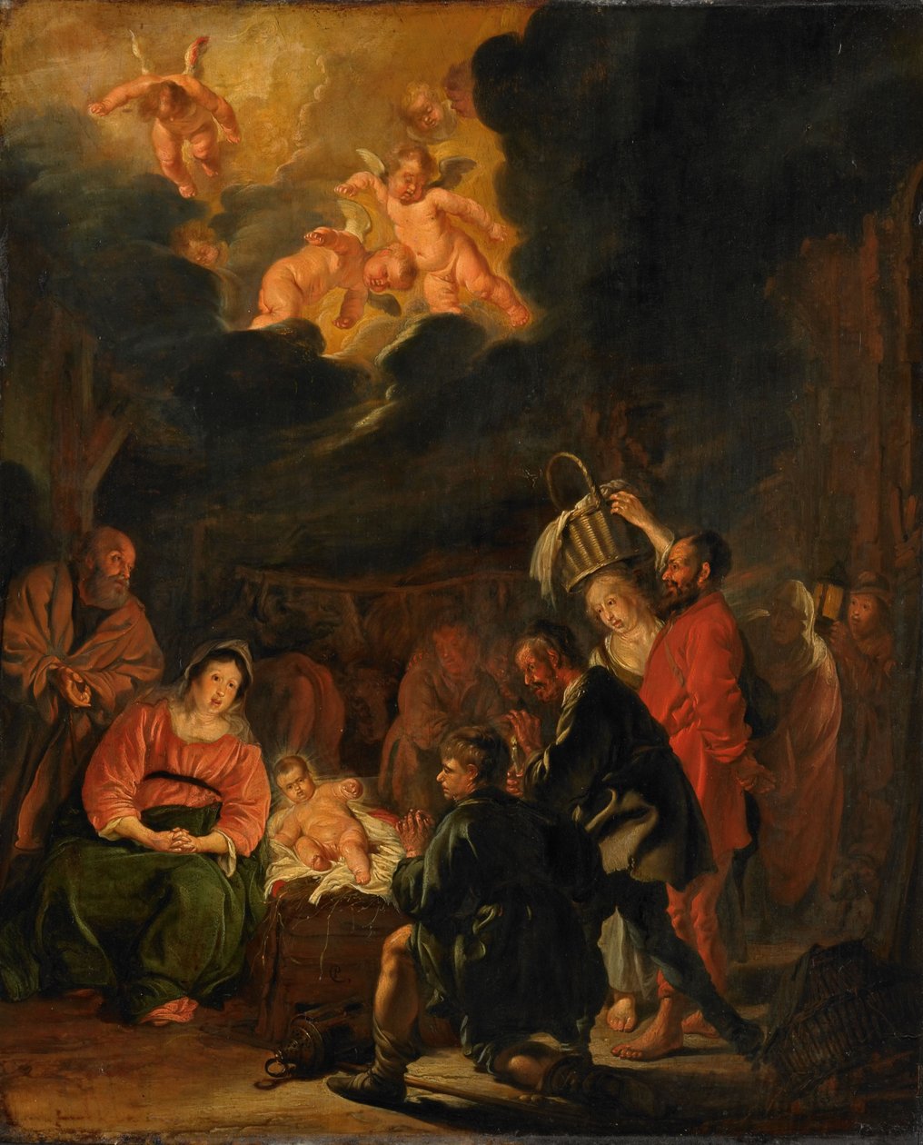 De aanbidding van de herders door Pieter Codde