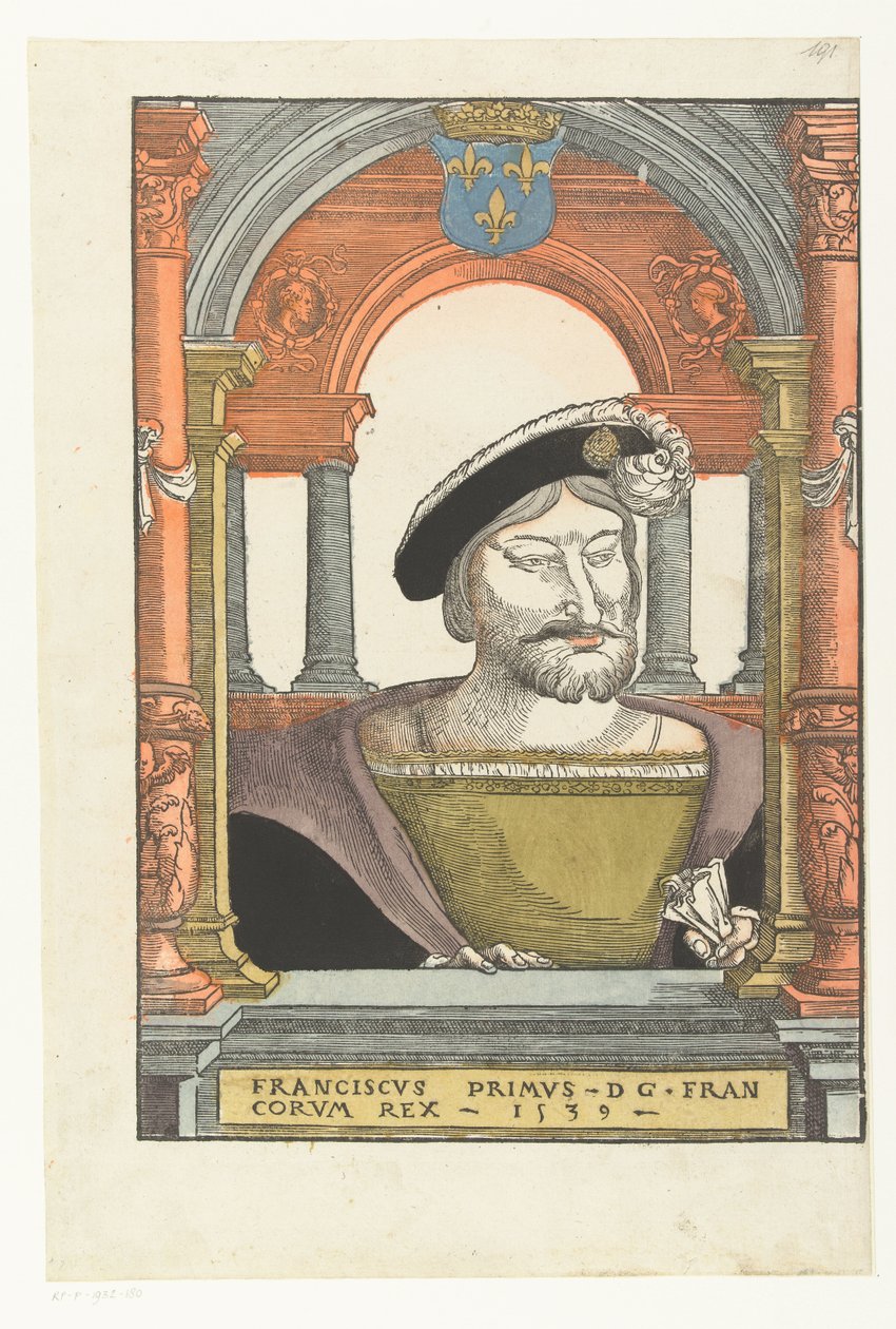 Portret van Frans I van Frankrijk door Pieter Coecke van Aelst (I) (circle of)