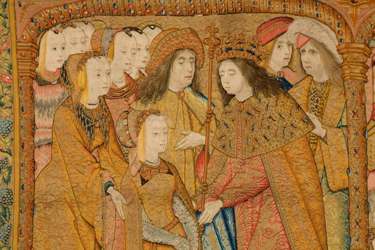 Vlaamse wandtapijt. Aankondiging. (detail) door Pieter Coecke van Aelst