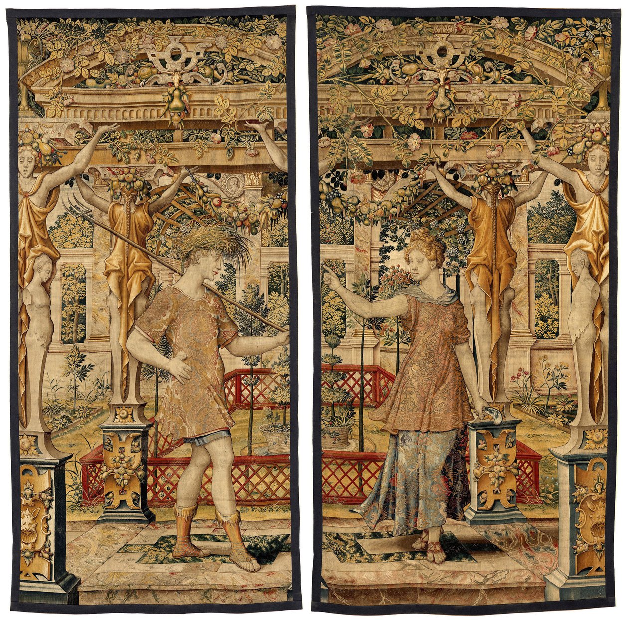 Vertumnus en Pomona: Vertumnus getransformeerd in een boer, ca. 1550 door Pieter Coecke van Aelst