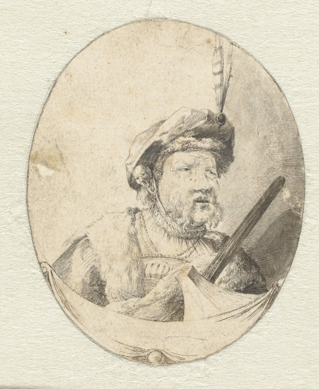 Borstbeeld van een man in Oosterse kledij door Pieter Cornelisz. Verbeeck (possibly)