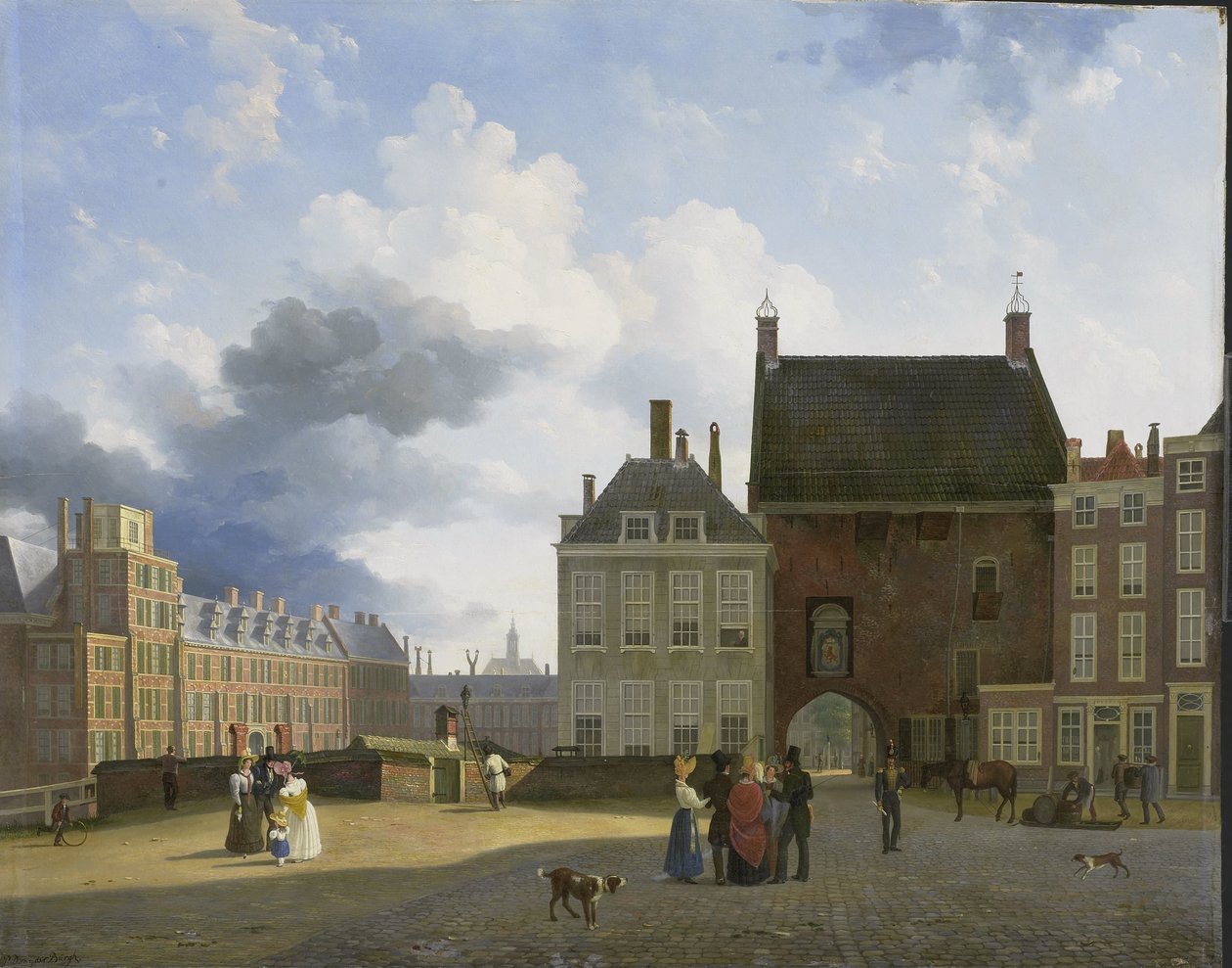 De Gevangenpoort en de Plaats, Den Haag door Pieter Daniel van der Burgh
